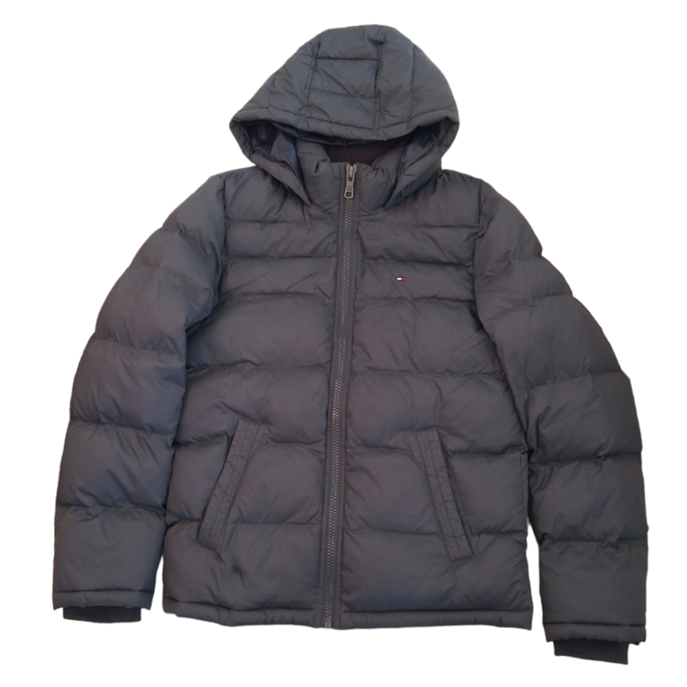 Tommy Hilfiger Quilted Puffer Jacket Size S Charcoal Gray